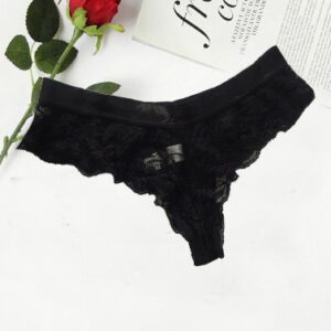 BODY Black Ruched Booty Cheeky Lace Hipster