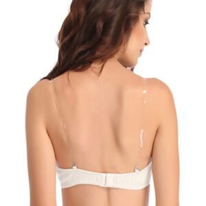 Classic White Transparent Strap Bra 2