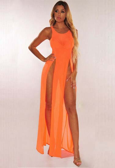 Extreme sexy orange color womens see through nigthwear1 1