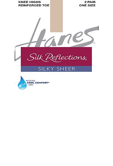 Hanes Silk Reflections Silky Sheer Knee Highs 2 Pack