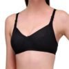 Black Full Cotton T-Shirt Bra