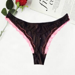 Jennyfer New Floral Scalloped Lace See Through Thong 2