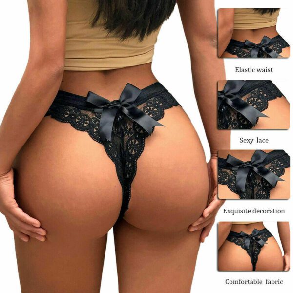 Lace Underwear T back Thong Knickers2