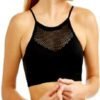Ladies Fishnet Cut High Neck Black Cami Bra 1