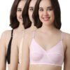 Ladies Multi Color Pack Of 3 Cotton Bra