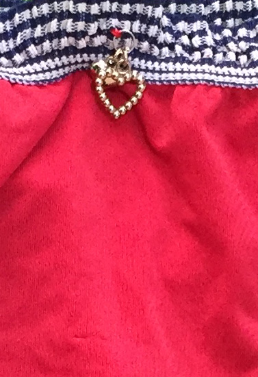 Ladies Ruffle Waistband Attached Luxurious Heart Pendant Tanga Thong 3