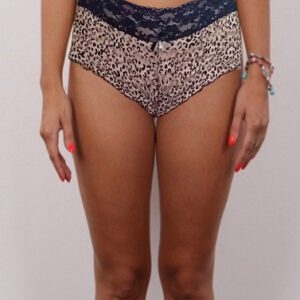 No Secret Sheer Printed Lace Boyshort With Attached Pendent