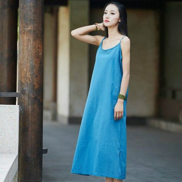 Pure cotton long slip dress6