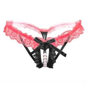 women sexy multicoloured crotchless panty