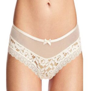 Sexy White Lacy transparent Front Bow Bridal Panty