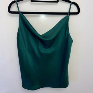 Silk Satin cowl neck green cami 3 1