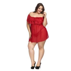 Snazzyway Plus size babydoll red