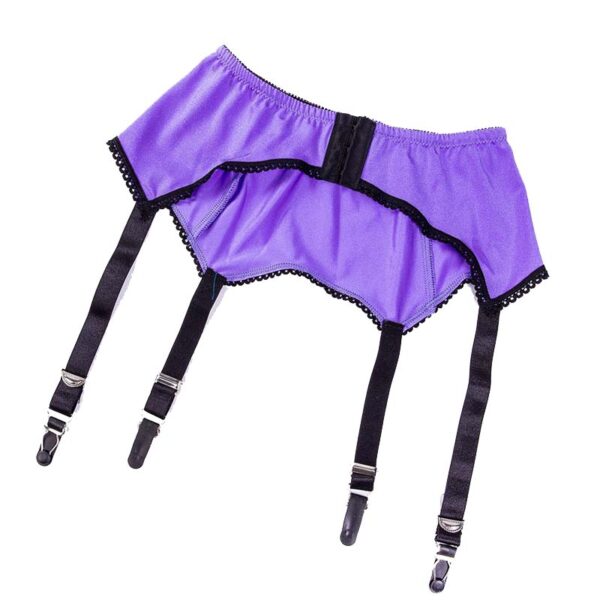 Classy Purple Organic Stretch Cotton Garter Belt Dress Sexy
