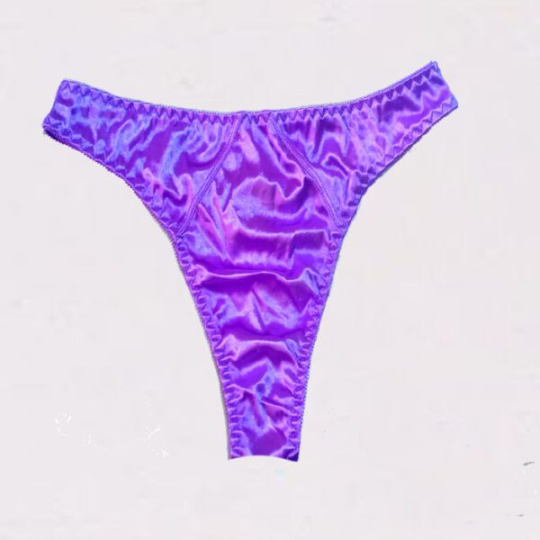 Wet Look Purple Tanga Thong 2