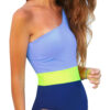 Women One Shoulder Off Block Bikini